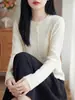 Cardigan de Lã Penteada com Renda de Organza, Gola Redonda, Tricô, Manga Longa, Jacquard, Modelo Solto, Nova Coleção Primavera/Verão 2026