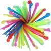 Tubo de arte con cuchara para helado de arena de colores transfronterizo pajilla pajilla desechable cuchara para helado de arena 2 en 1