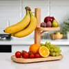 Soporte de Exhibición de Bocadillos para Pasteles de Bambú Estante de Frutas de Madera para Mesa de Centro Exhibición de Mesa para Fiestas de Múltiples Niveles Soporte para Plátanos