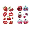 Tatuagens Adesivas de Lábios de Cereja com Estampa de Morango Transfronteiriças à Prova d'Água de Longa Duração Sexy para Casais Meninas Peito Clavícula Perna