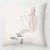 Funda de almohada artística abstracta Morandi personaje de línea cojín suministros para el hogar almohada transfronteriza sofá decoración simple