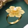 Nuevo Anillo para Servilleta de Flor Hueca de Metal Galvanizado Creativo Soporte Dorado para Servilletas Decoración de Vajilla de Hotel Restaurante