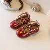 Zapatos de Cuero Personalizados para Niñas, Modernos Zapatos de Cuero Coreanos con Tachuelas, Elegantes Zapatos de Cuero Suave para Desempeño Estudiantil