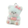 Adornos de Colgante de Oso con Terciopelo de Resina Lindos Dibujos Animados Estéreo DIY Accesorios para Llavero Hechos a Mano Adornos para Colgar