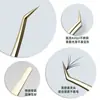 Pinzas de Acero Inoxidable de Alta Precisión para Pestañas para Colocar Pestañas Postizas, Pinzas de Belleza para Pestañas, Rizador de Pestañas, Pinzas de Punta Curva