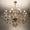 Lámparas de araña para villas transfronterizas, Lámparas de dormitorio estilo europeo, Lámparas de vela vintage de cristal para comedor, Lámparas elegantes para sala de estar
