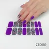 ZE Película de esmalte en gel impermeable estilo europeo y americano sin curado completo en gel, pegatina completa, contraste floreciente, primavera y verano, pegatina para uñas, papel de pegatina para uñas