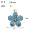 Série Azul Misturada 15 Ligas Esmalte Acessórios Flor de Cinco Pétalas Pulseira DIY Chaveiro Pingente