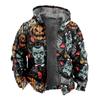 2024 transfronterizo nuevo Halloween forro polar engrosado doble forro terciopelo grueso acolchado de algodón chaqueta cremallera bolsa para excavar chaqueta acolchada de algodón cálida
