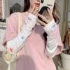 Guantes de protección solar para mujer con mangas largas y degradado de colores con estrellas, guantes finos, equipo de conducción con mangas largas y protección UV para verano.