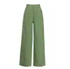 Calças de Linho 100% Wide Leg para Mulheres, Calças Retas Finas de Algodão-Linho para Verão, Calças Soltas Emagrecedoras, Calças Femininas de Alta Qualidade Estilo Old Money