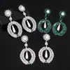 Pendientes de plata de aguja transfronterizos europeos y americanos con diamantes y perlas en diseño de lágrima, estilo exagerado y único, lujo ligero y sensación de alta gama