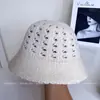 Gorro de Punto de Moda de Color Sólido Hueco 2025 para Mujer, Gorro de Punto Versátil Casual para Otoño e Invierno, Gorro de Pescador Cálido, Sombrero de Cubo
