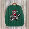 Suéter Masculino Outono e Inverno Transfronteiriço Gola Redonda Moda Novo Pulôver Estampado de Gato Digital 3D Jaqueta Casual Masculina