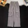 Calça larga de veludo cotelê pesada estilo japonês 290g com barra dobrável masculina, tendência casual primavera e outono, versátil e solta