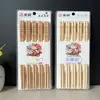 Caixa blister 10 pares de hashis de bambu doméstico sem nó cor natural hashis de bambu barraca de rua rio lago hashis de bambu carbonizado atacado