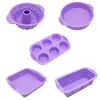 Molde para Pastel de Chifón Molde de Silicona Grado Alimenticio Resistente a Altas Temperaturas Molde para Pan Tostado Juego de Moldes para Hornear