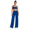 Conjunto de yoga transfronteiriço com costas bonitas e gola halter, roupa esportiva fitness para Pilates, conjunto de treino de corrida de secagem rápida para mulheres