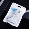 Bolsa de embalaje neutra con cable USB para línea de datos, bolsa de plástico autosellada de color, bolsa sellada para accesorios de teléfono móvil