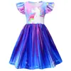 Vestido de Princesa Sereia com Manga Voadora Transfronteiriço Novo Vestido de Seda de Leite Infantil para Mulheres