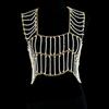 Corrente de Alumínio Mistura de Pérolas Alça Top Roupas de Performance de Palco Acessórios Corrente Corporal Acessórios para o Peito Corrente Corporal