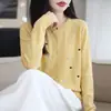 Cárdigan de punto bordado con corazón de estilo dulce para mujer, abrigo fino de manga larga nuevo para otoño, prenda exterior elegante