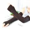 50cm Oito Caracteres Torcido Longo Outono e Inverno Quente Feminino Estilo Coreano Lã Cobertor de Braço Tricotado Quente Cobertor de Braço Meio Dedo
