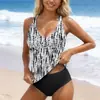 Traje de banho de duas peças 2026 transfronteiriço 2025 Europeu e Americano Amazon top regata verão férias na praia moda praia biquíni