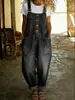 Mono de Mezclilla Casual para Mujer, Estilo Retro Europeo y Americano, Desgastado, Corte Holgado, con Hebilla Ajustable