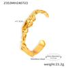 Pulsera Europea y Americana de Venta Caliente Transfronteriza Irregular Martillada Ondulada Distintiva Abierta Acero Inoxidable Chapado en Oro de 18K Artesanías para Mujeres
