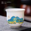 Taza de té de jade con grasa de oveja, taza personal de cerámica de porcelana blanca y dorada, juego de té de kung fu, juego de taza maestra, tazón de té, se puede personalizar con logotipo