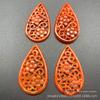 Brincos de Jade Vermelho Jade flor gota d'água oca diy acessórios de joias de jade brincos pingente joias de jade atacado