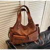 Bolso de hombro transfronterizo retro europeo y americano de gran capacidad, nuevo modelo 2026, bolso tote de moda con bloques de color, bolso de mujer de alta gama
