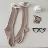 Calcetines de Algodón para Niña de Otoño e Invierno, Calcetines Dulces para Niña hasta la Pantorrilla con Encaje, Calcetines JK hasta la Pantorrilla, Calcetines Lolita, Calcetines de Algodón para Mujer, Lazo