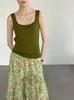 Recomendação de Roupa Prática Taochuan~ Camiseta Básica Elástica Gola Quadrada Slim Fit para Mulheres Yl506