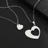 Collares de Acero Inoxidable para Pareja con Piezas de Rompecabezas Grabadas con Láser, Collares de Acero de Titanio, Joyería para Padres e Hijos