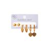 Set de Aretes de Acero Inoxidable, Tres Pares en una Tarjeta, Aretes de Botón de Alta Calidad con Forma de Frijol que se Pueden Usar en la Ducha, No se Desvanecen para Mujeres