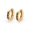 Banho de Cobre com Ouro 18K, Em Estoque para Vendas Transfronteiriças, Brincos de Zircônia Banhados a Ouro, Fornecimento Direto do Fabricante, Brincos e Argolas de Zircônia Multicoloridos