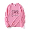 Nuevo Estilo de Primavera y Otoño Top de Cuello Redondo con Divertido Diseño de Letras de Dibujos Animados, Ropa Exterior Casual de Moda y Versátil Top de Manga Larga