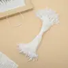 Corda de algodão encerada com cabeça de bala, ponta de flecha de dente único, cabeça de avião, cabeça redonda, reutilizável para etiquetas de bolsa, 200 peças/pacote