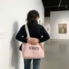 2026 Bolso de Lona con Letras de un Solo Hombro Estilo Ins, Bolso de Tela Estilo Perezoso, Bolso de Lona para Estudiante Japonés, Bolso Cruzado