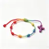 Pulsera de Nudo Séptuple de Amistad con Cruz de 11 Colores de Venta Caliente Transfronteriza Pulsera de Amistad Padre-Hijo Pulsera de Cuerda Roja para Hombres, Mujeres y Adolescentes