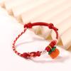 Pulseira de mão tricotada à mão, pequena, com pingente de caqui, pingente, acessórios DIY, acabada, cordão de mão para bebê e adulto, acessórios