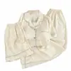 Conjunto de Pijama de Verano para Mujer Tallas Grandes de Algodón con Lunares de Colores, Tres Piezas con Almohadillas en el Pecho, Top de Manga Corta, Shorts y Pantalones Largos, Ropa de Casa