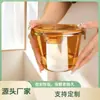 Tazón de Sopa Ámbar, Taza de Sopa, Fiambrera de Vidrio, Fiambrera para Microondas para Oficinistas, Recipiente Hermético con Tapa para Verduras