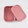 Fiambrera Rectangular de Silicona Transfronteriza Sin Compartimentos, Fiambrera Calentable Apta para Microondas, Caja Bento de Grado Alimenticio para Picnic