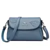 Bolso Nuevo para Mujer 2022 Simple Versátil Madre de Mediana Edad Piel Suave Bolso de Hombro Cruzado Gran Capacidad Bolso Cuadrado Pequeño Moderno