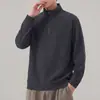 Sudadera con Media Cremallera y Manga Larga Estilo Americano An Yang para Hombre 2026 Otoño Nuevo Estilo Holgada Versátil Texturizada Cuello Alto