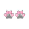 Pendientes de Aleación de Titanio Astmf-136 con Garra de Gato Incrustada de Ópalo G23 Titanio Rosca Interna Clavos para Hueso del Oído Pendientes Joyería Clavos para Cabeza del Labio