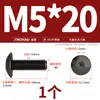 Tornillos de Cabeza Hexagonal Grande de Acero Inoxidable 304 Negros, Tornillos de Cabeza Plana Grande, Pernos de Cabeza Redonda Tipo Champiñón M2-M8
